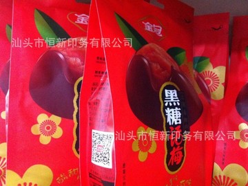 彩印休闲食品自立自封拉链八边封平底干果复合糖果包装袋