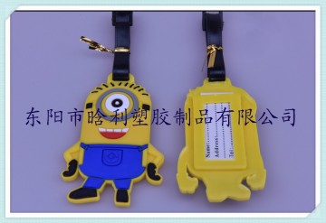 小黄人卡通造型行李牌  PVC软胶行李牌  登机牌